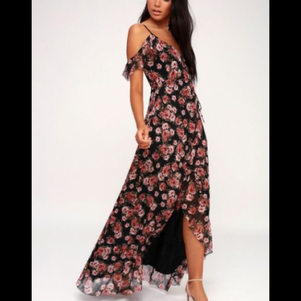 Lulu’s gorgeous black wrap maxi dress!